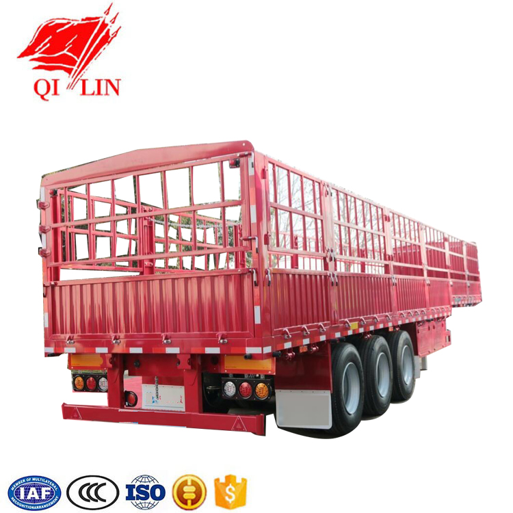 China brand fence semi trailer or livestock cattle trailer