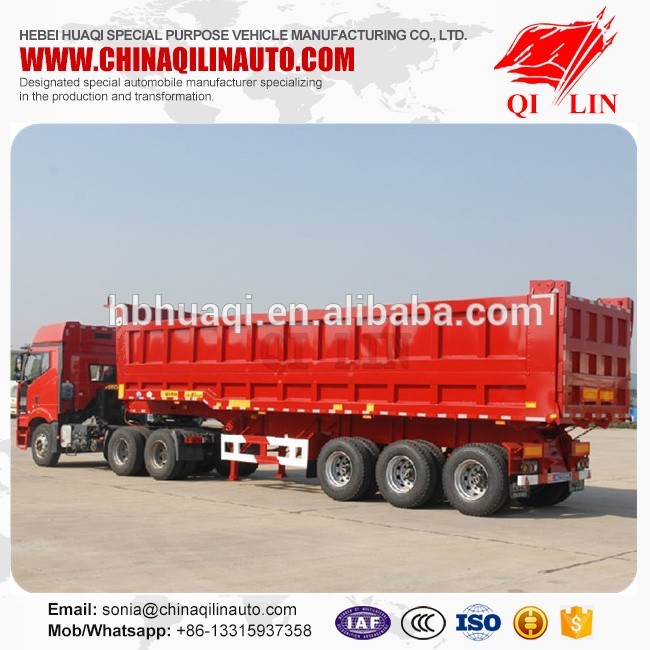 High quality two axles QLG9403GYK BPW/FUWA 13ton dumping trailer for sale