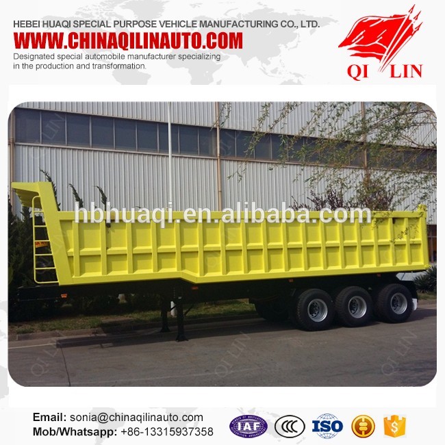 3 axles 60t hydraulic self discharge van dumper trailer