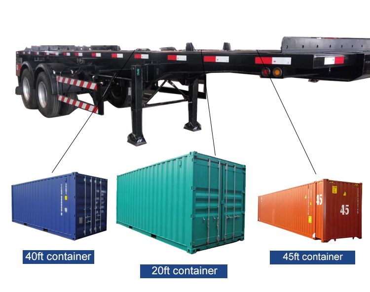 3 axels chassis semi trailer for transport 40ft container