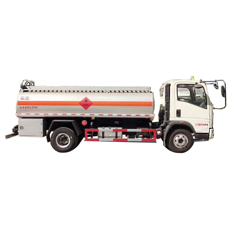 Customized euro5 6 wheels 5cbm fuel oil tank truck with fuel refilling machine for hot sale