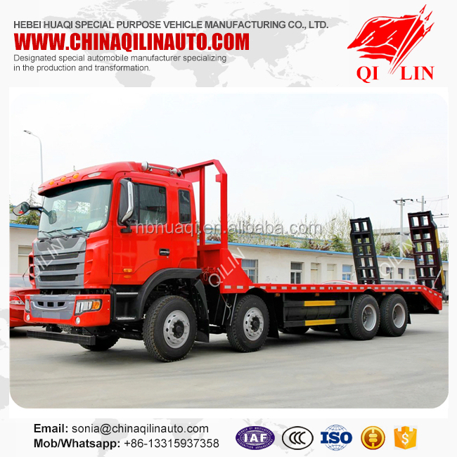 8X4 tractor head excavator transport 25 tons low bed truck