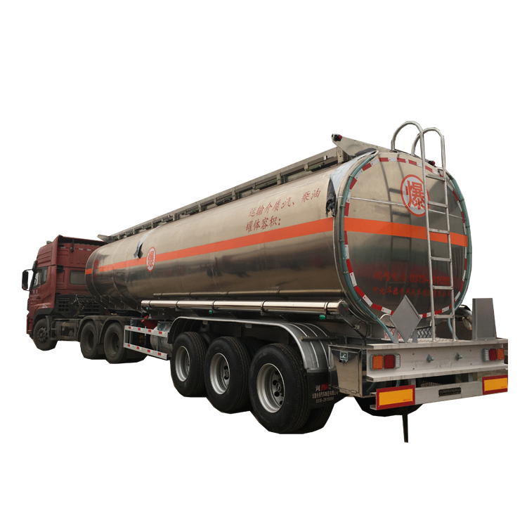 3 axles 40 ton load capacity Aluminum Oil Tanker/Fuel Tank Semi Truck Trailer price